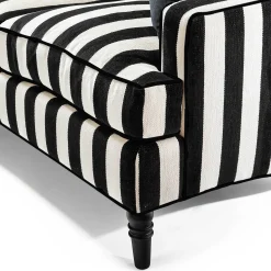 MacKenzie-Childs Living Room<Marquee Black Stripe 2-Piece Right Arm Chaise Sectional