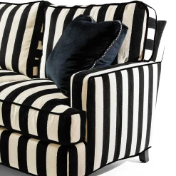 MacKenzie-Childs Living Room<Marquee Black Stripe 2-Piece Right Arm Chaise Sectional
