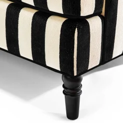 MacKenzie-Childs Living Room<Marquee Black Stripe 2-Piece Right Arm Chaise Sectional