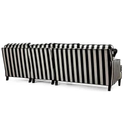MacKenzie-Childs Living Room<Marquee Black Stripe 2-Piece Right Arm Chaise Sectional