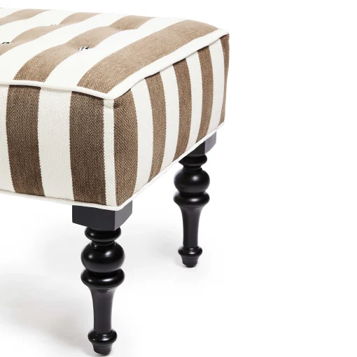 MacKenzie-Childs Bedroom|Living Room<Marquee Brown Stripe Chenille Upholstered Bench