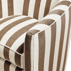 MacKenzie-Childs Living Room<Marquee Brown Stripe Chenille Swivel Chair