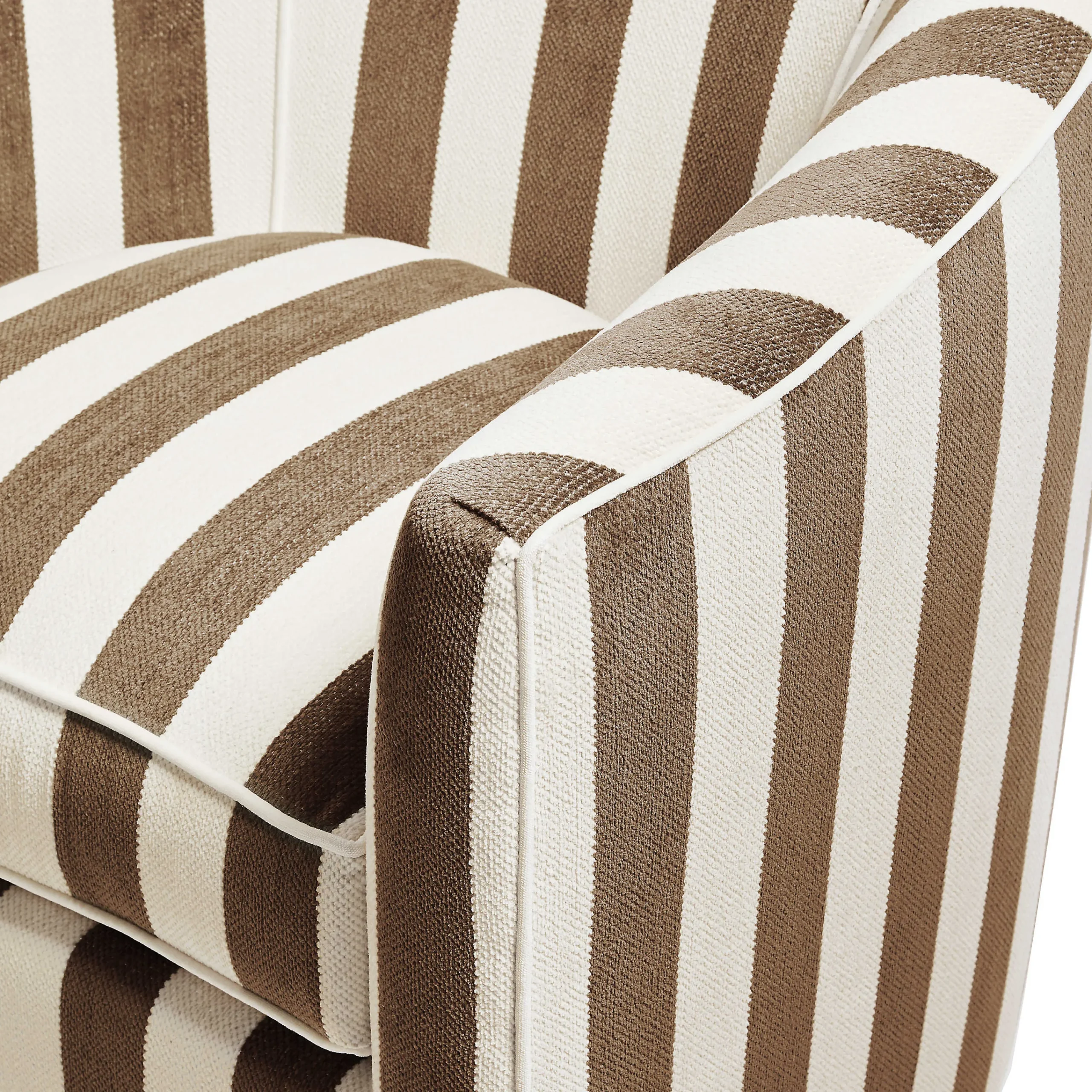 MacKenzie-Childs Living Room<Marquee Brown Stripe Chenille Swivel Chair