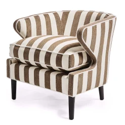 MacKenzie-Childs Living Room<Marquee Brown Stripe Chenille Accent Chair