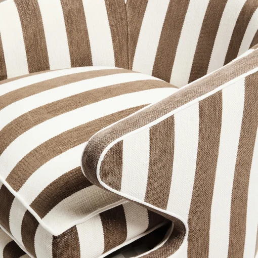 MacKenzie-Childs Living Room<Marquee Brown Stripe Chenille Accent Chair