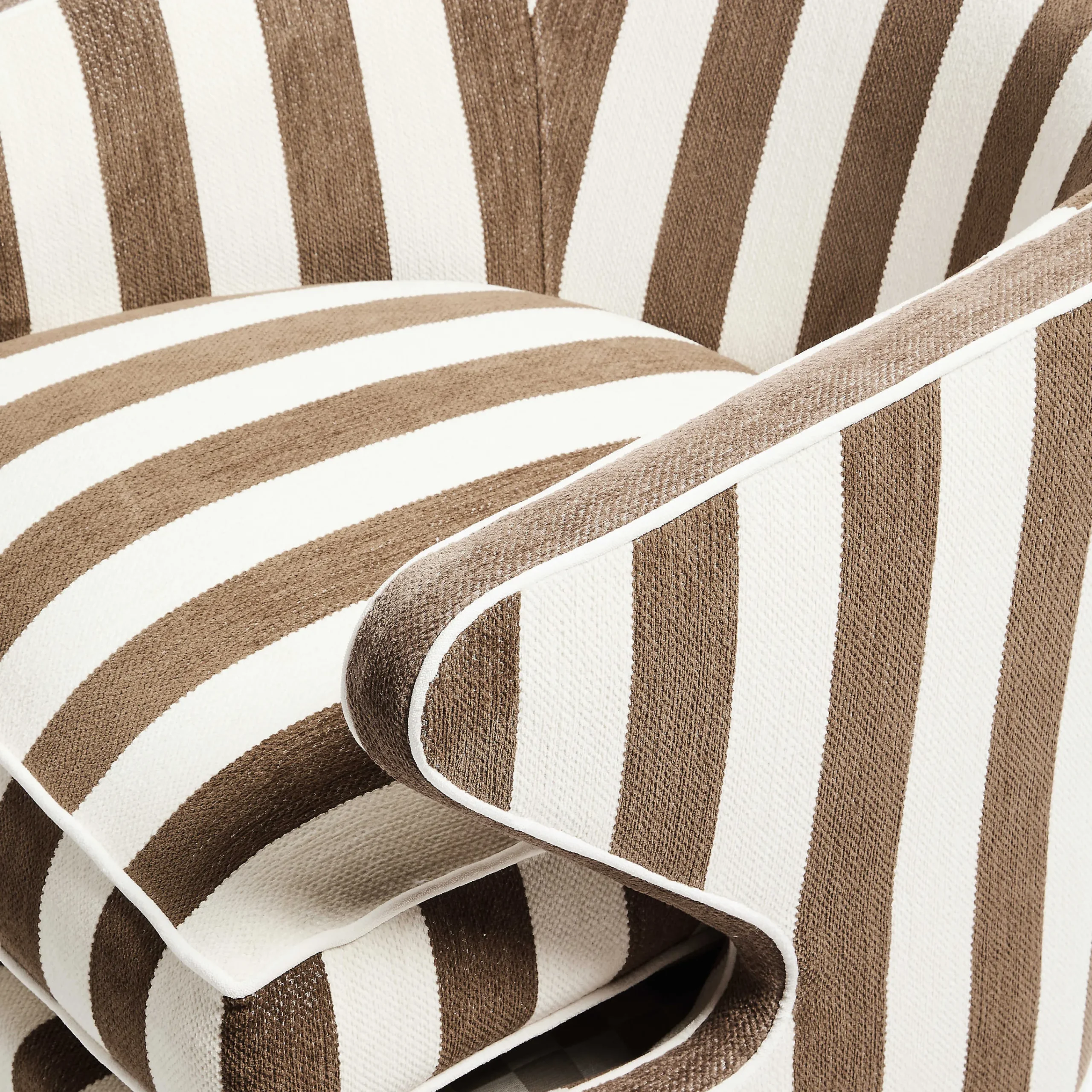 MacKenzie-Childs Living Room<Marquee Brown Stripe Chenille Accent Chair
