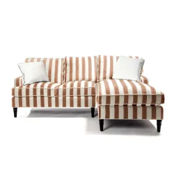 MacKenzie-Childs Living Room<Marquee Brown Stripe 2-Piece Right Arm Chaise Sectional