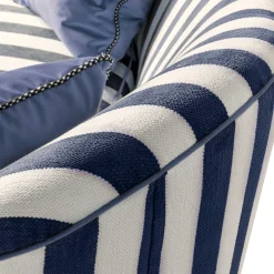 MacKenzie-Childs Living Room<Marquee Navy Stripe Chenille Loveseat