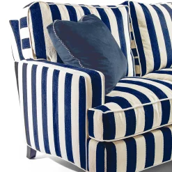 MacKenzie-Childs Living Room<Marquee Navy Stripe 2-Piece Left Arm Chaise Sectional