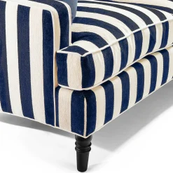 MacKenzie-Childs Living Room<Marquee Navy Stripe 2-Piece Left Arm Chaise Sectional