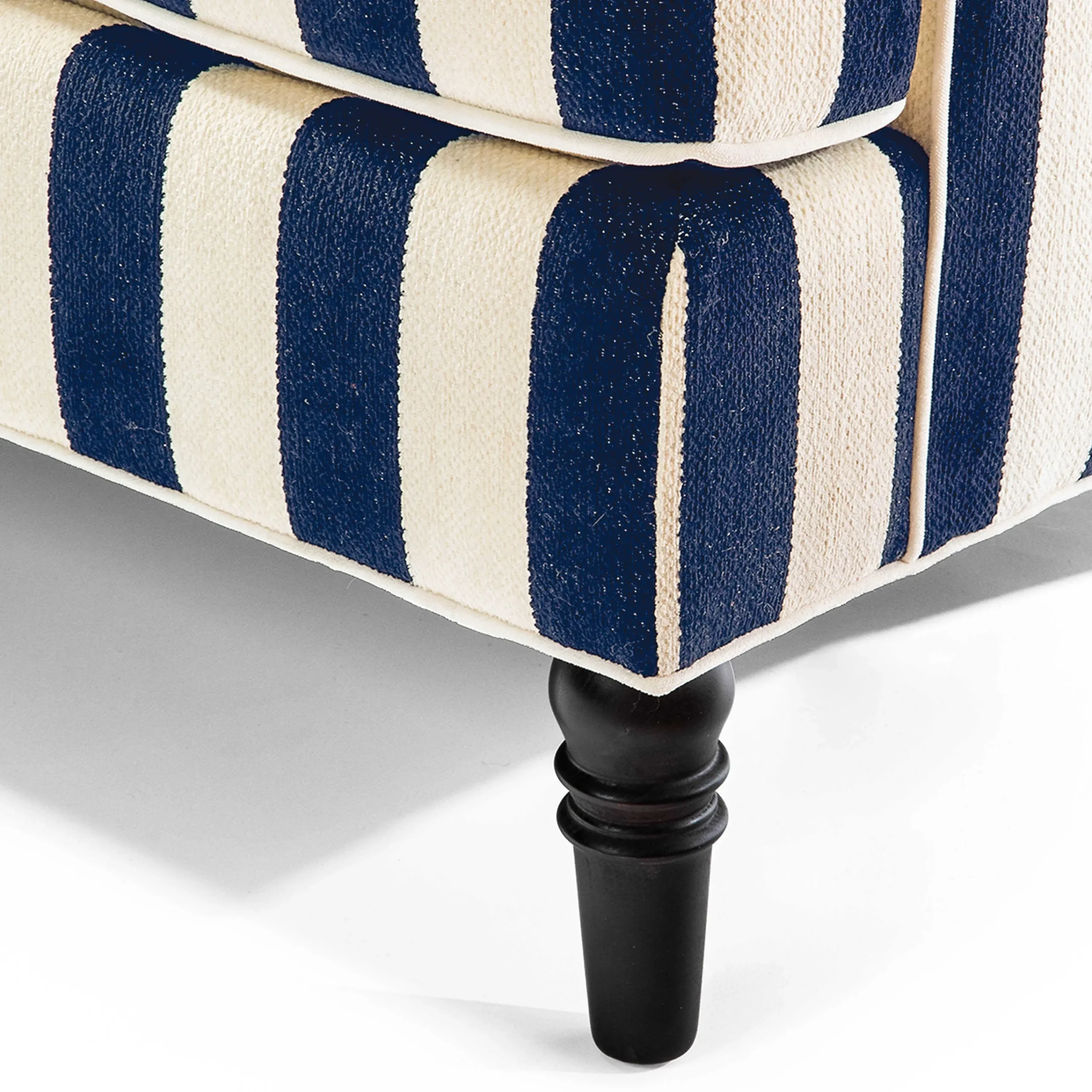 MacKenzie-Childs Living Room<Marquee Navy Stripe 2-Piece Left Arm Chaise Sectional