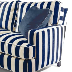 MacKenzie-Childs Living Room<Marquee Navy Stripe 2-Piece Right Arm Chaise Sectional