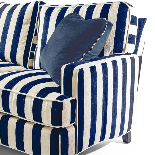 MacKenzie-Childs Living Room<Marquee Navy Stripe 2-Piece Right Arm Chaise Sectional