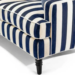 MacKenzie-Childs Living Room<Marquee Navy Stripe 2-Piece Right Arm Chaise Sectional