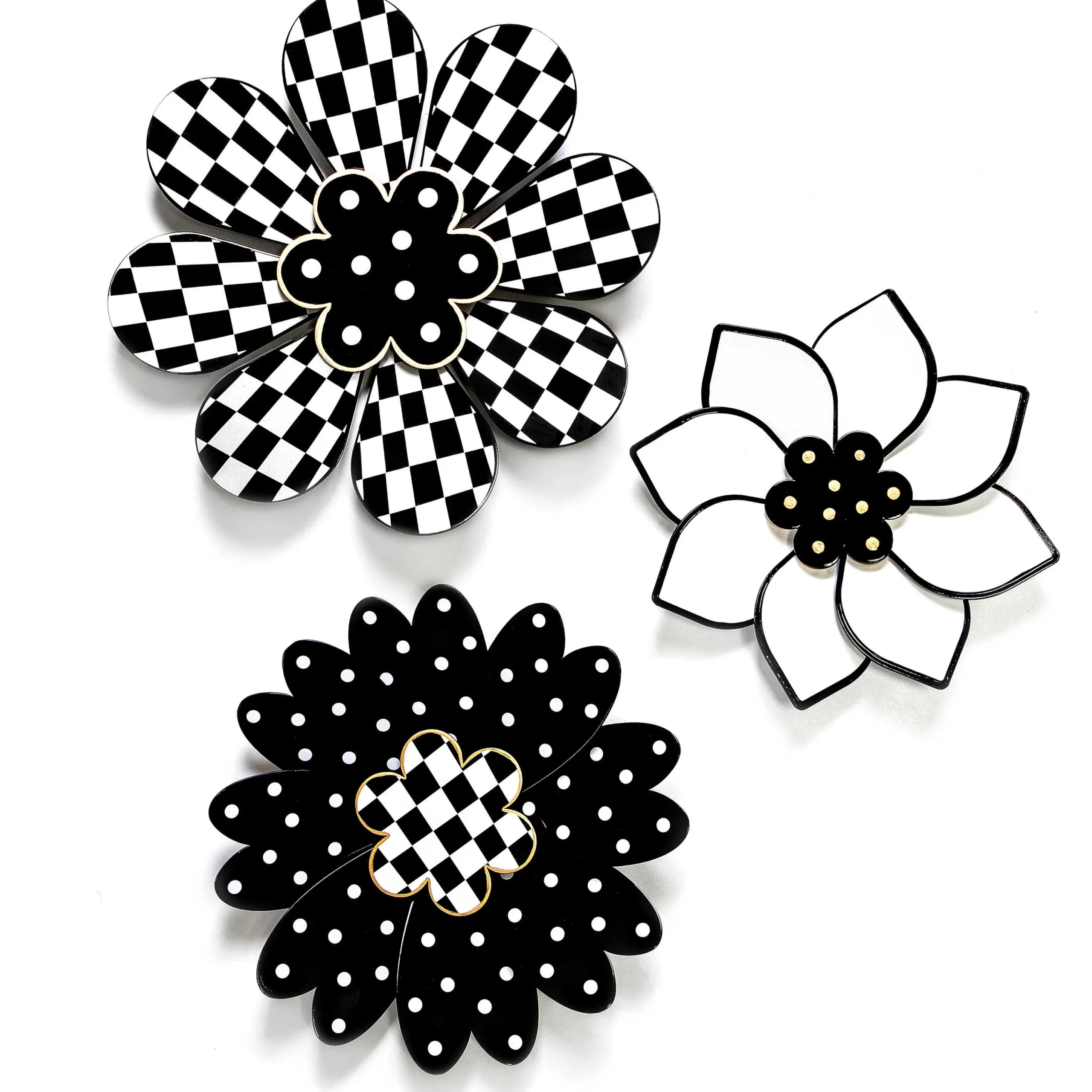 MacKenzie-Childs Room Accents<Marquee Wall Flowers, Set of 3