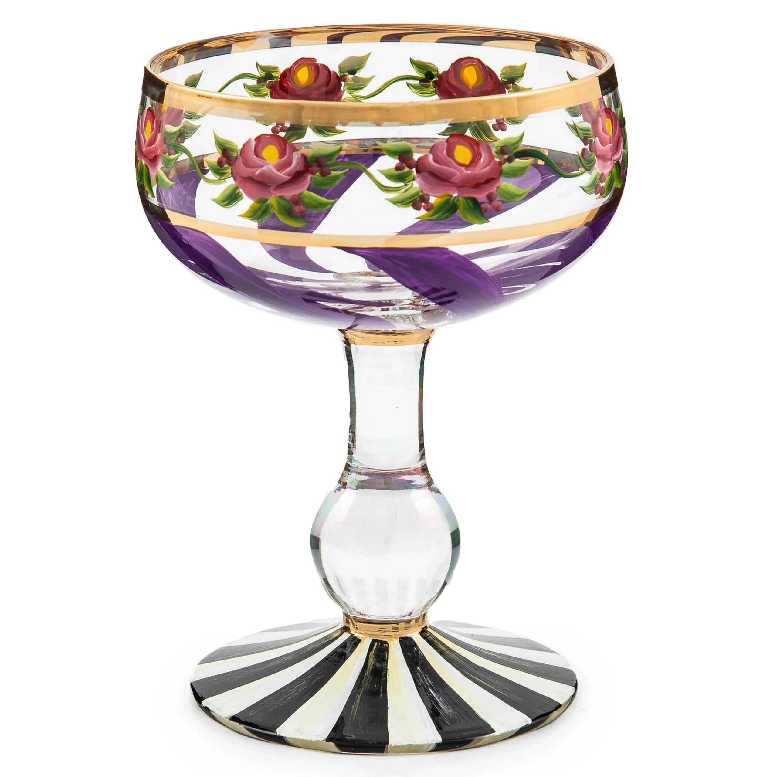 MacKenzie-Childs Drinkware<Maypole Lavender Coupe Glass