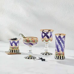 MacKenzie-Childs Drinkware<Maypole Lavender Coupe Glass