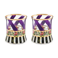 MacKenzie-Childs Drinkware<Maypole Lavender Tumbler Glass, Set of 2