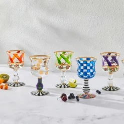 MacKenzie-Childs Drinkware|Bar Entertaining<Maypole Leaf Wine Glass