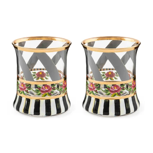 MacKenzie-Childs Drinkware<Maypole Sterling Tumbler Glass, Set of 2