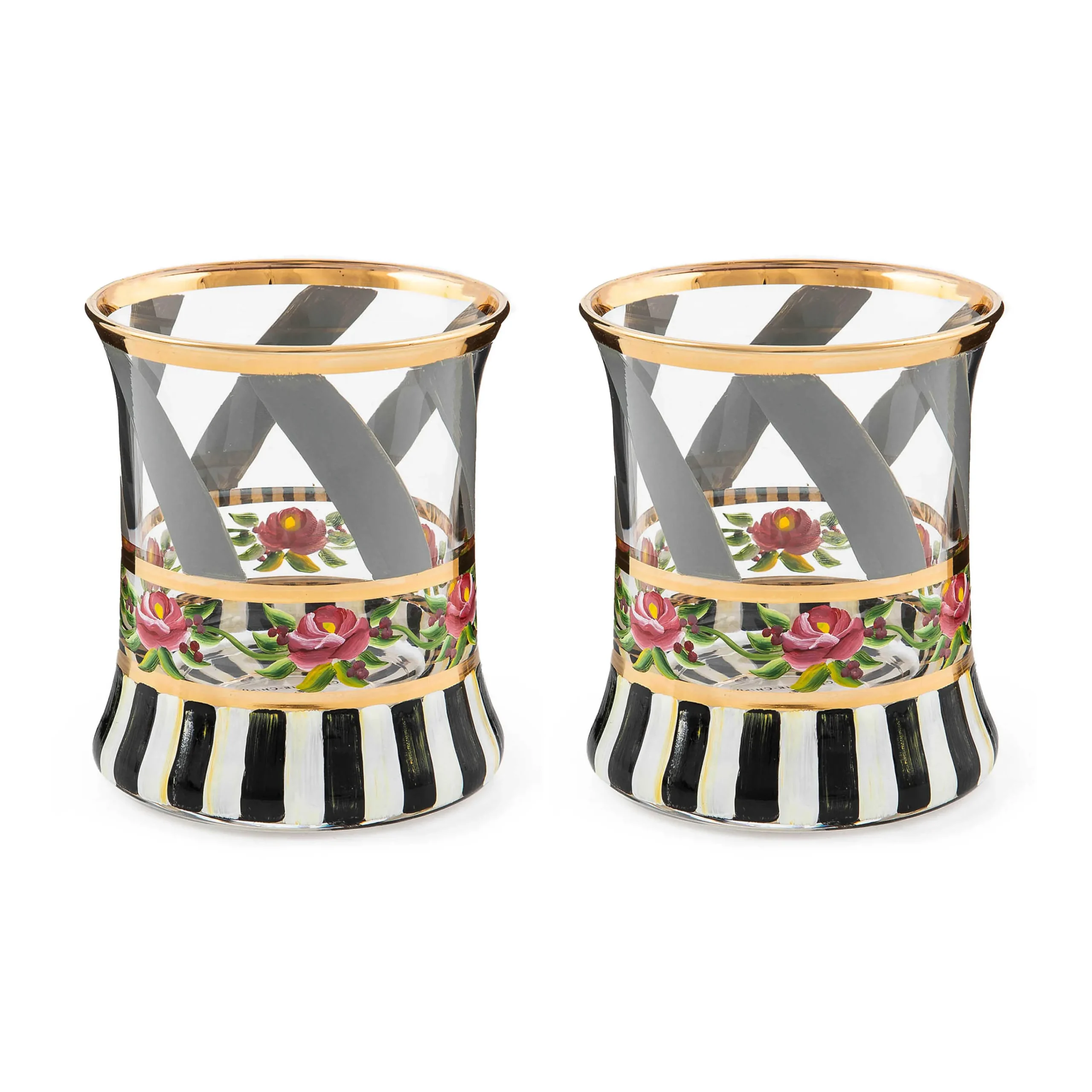 MacKenzie-Childs Drinkware<Maypole Sterling Tumbler Glass, Set of 2