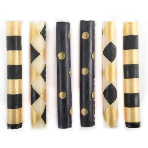 MacKenzie-Childs The Halloween Shop|Candles & Fragrances<Mini Black  Gold Dinner Candles, Set of 6