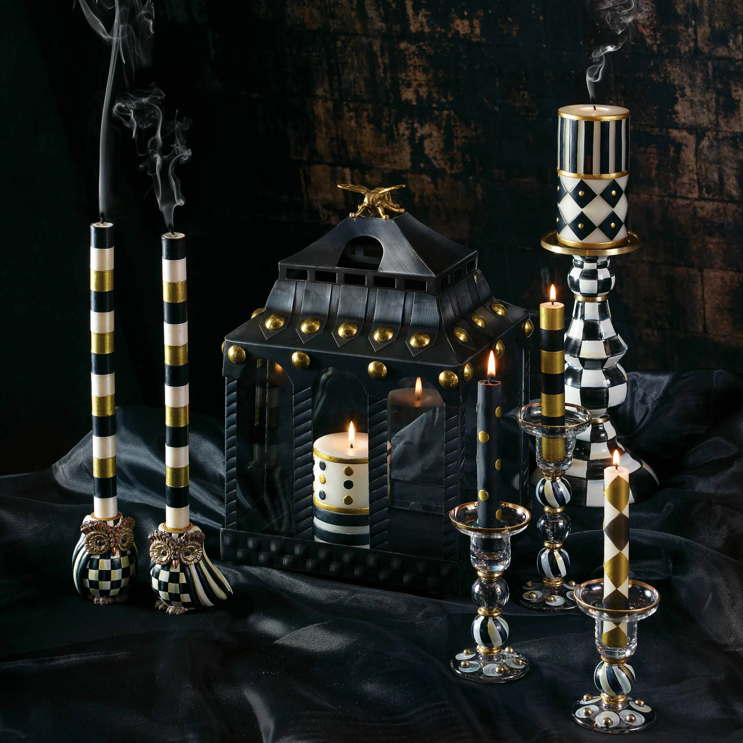 MacKenzie-Childs The Halloween Shop|Candles & Fragrances<Mini Black  Gold Dinner Candles, Set of 6