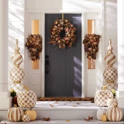 MacKenzie-Childs The Fall Shop|Outdoor<Mocha Check Outdoor Trophy Topiary