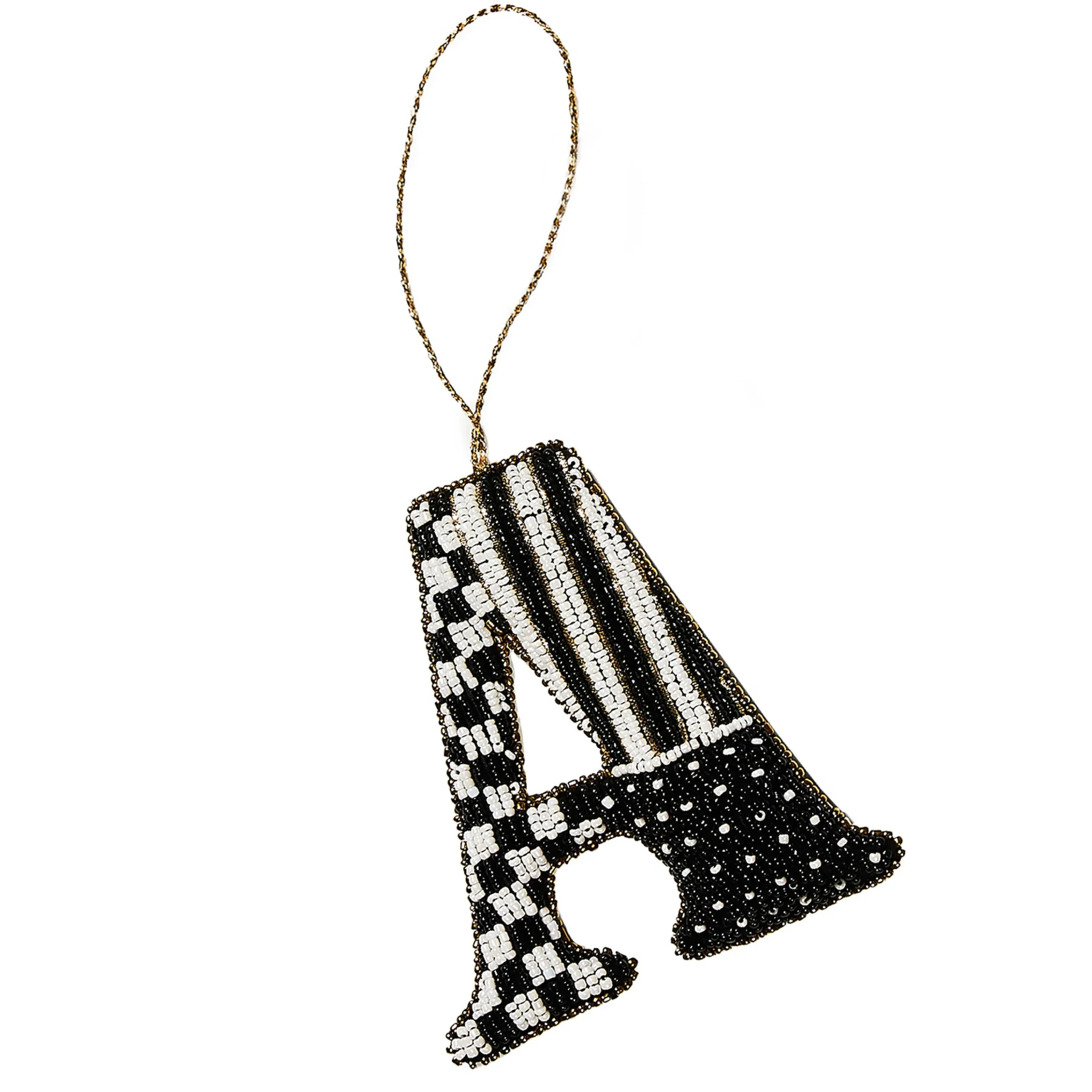 MacKenzie-Childs Holiday<Monogram Beaded A Ornament