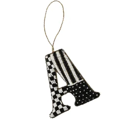 MacKenzie-Childs Holiday<Monogram Beaded A Ornament