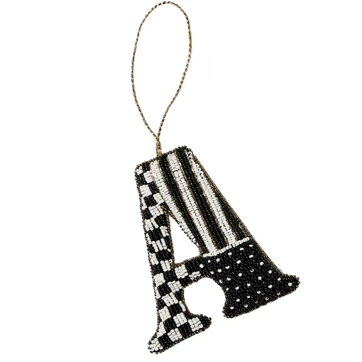MacKenzie-Childs Holiday<Monogram Beaded A Ornament