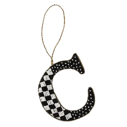 MacKenzie-Childs Holiday<Monogram Beaded C Ornament