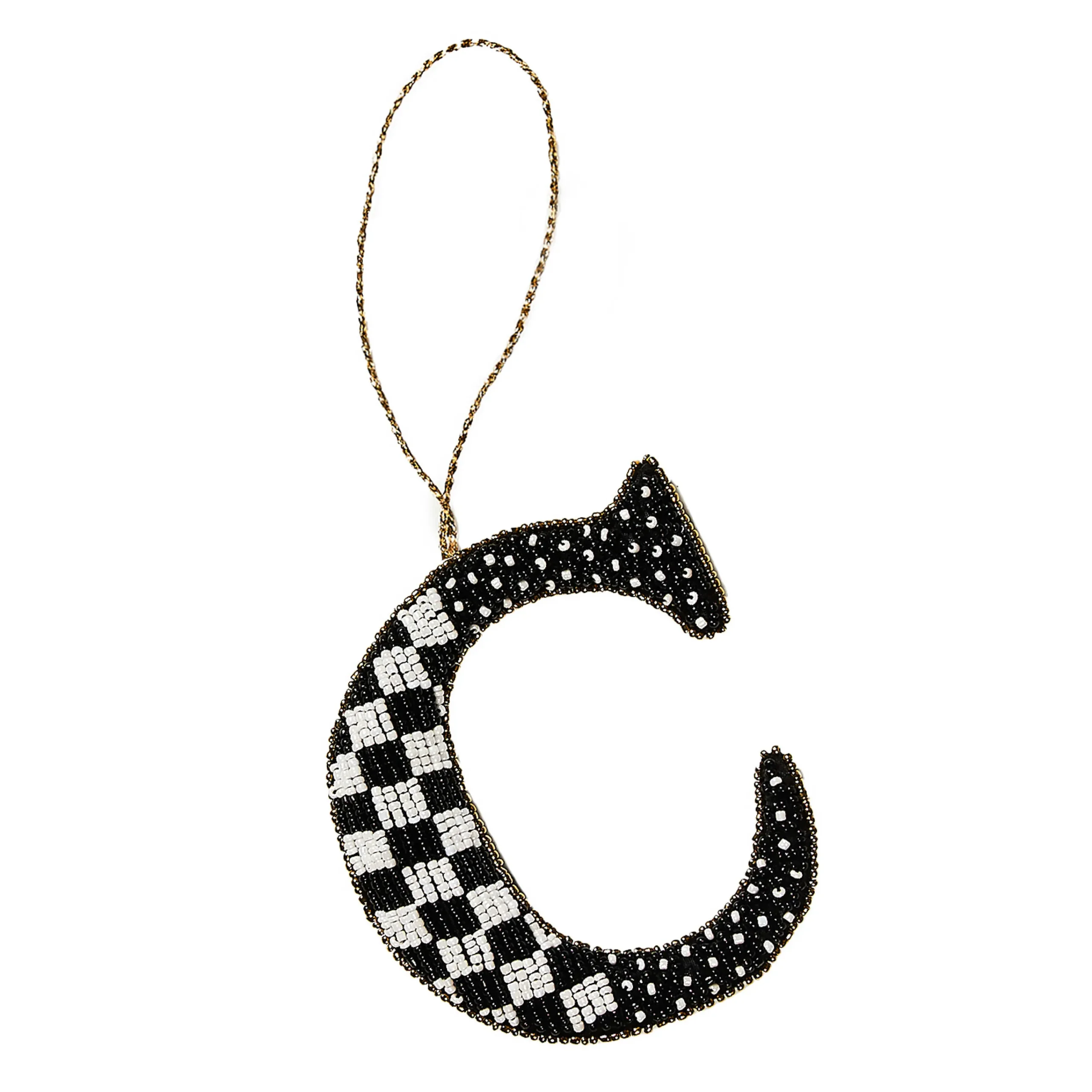 MacKenzie-Childs Holiday<Monogram Beaded C Ornament