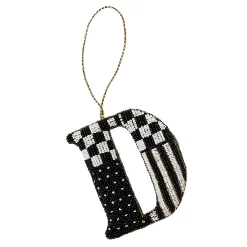 MacKenzie-Childs Holiday<Monogram Beaded D Ornament