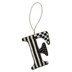 MacKenzie-Childs Holiday<Monogram Beaded F Ornament