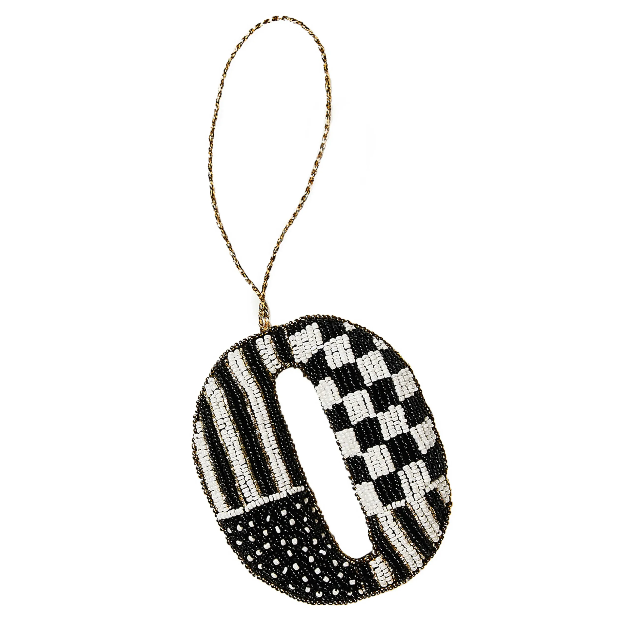 MacKenzie-Childs Holiday<Monogram Beaded O Ornament