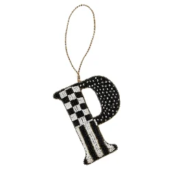 MacKenzie-Childs Holiday<Monogram Beaded P Ornament