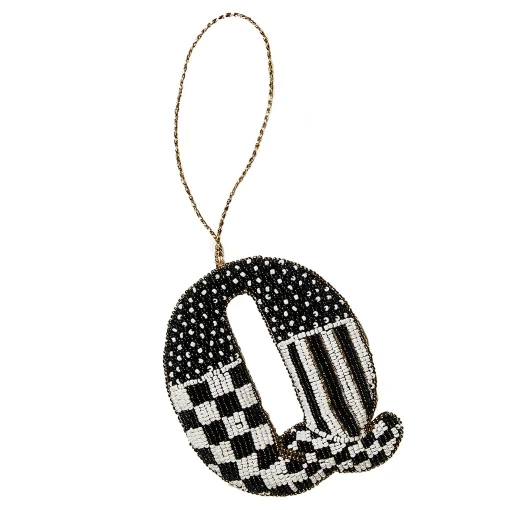 MacKenzie-Childs Holiday<Monogram Beaded Q Ornament