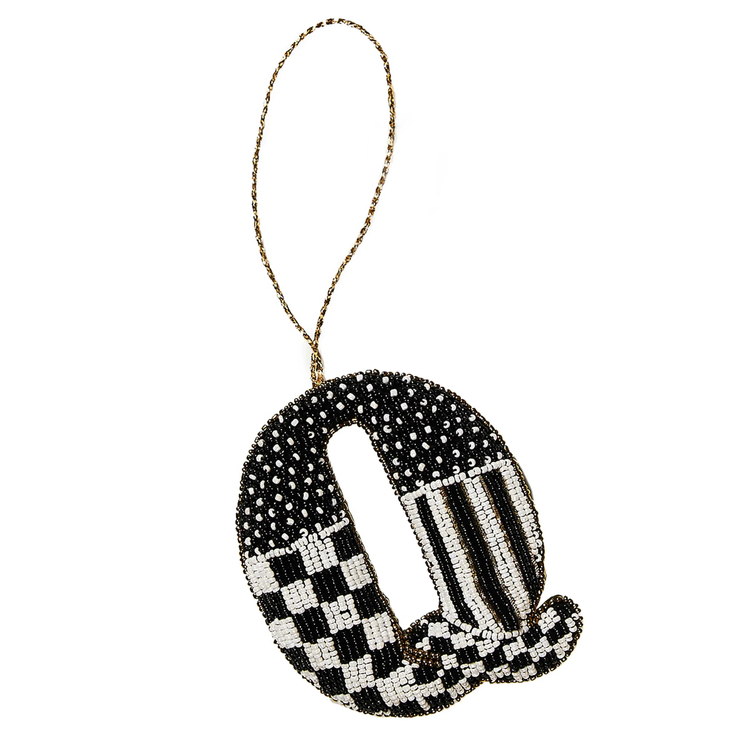 MacKenzie-Childs Holiday<Monogram Beaded Q Ornament