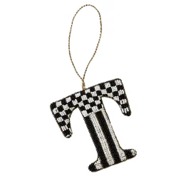 MacKenzie-Childs Holiday<Monogram Beaded T Ornament