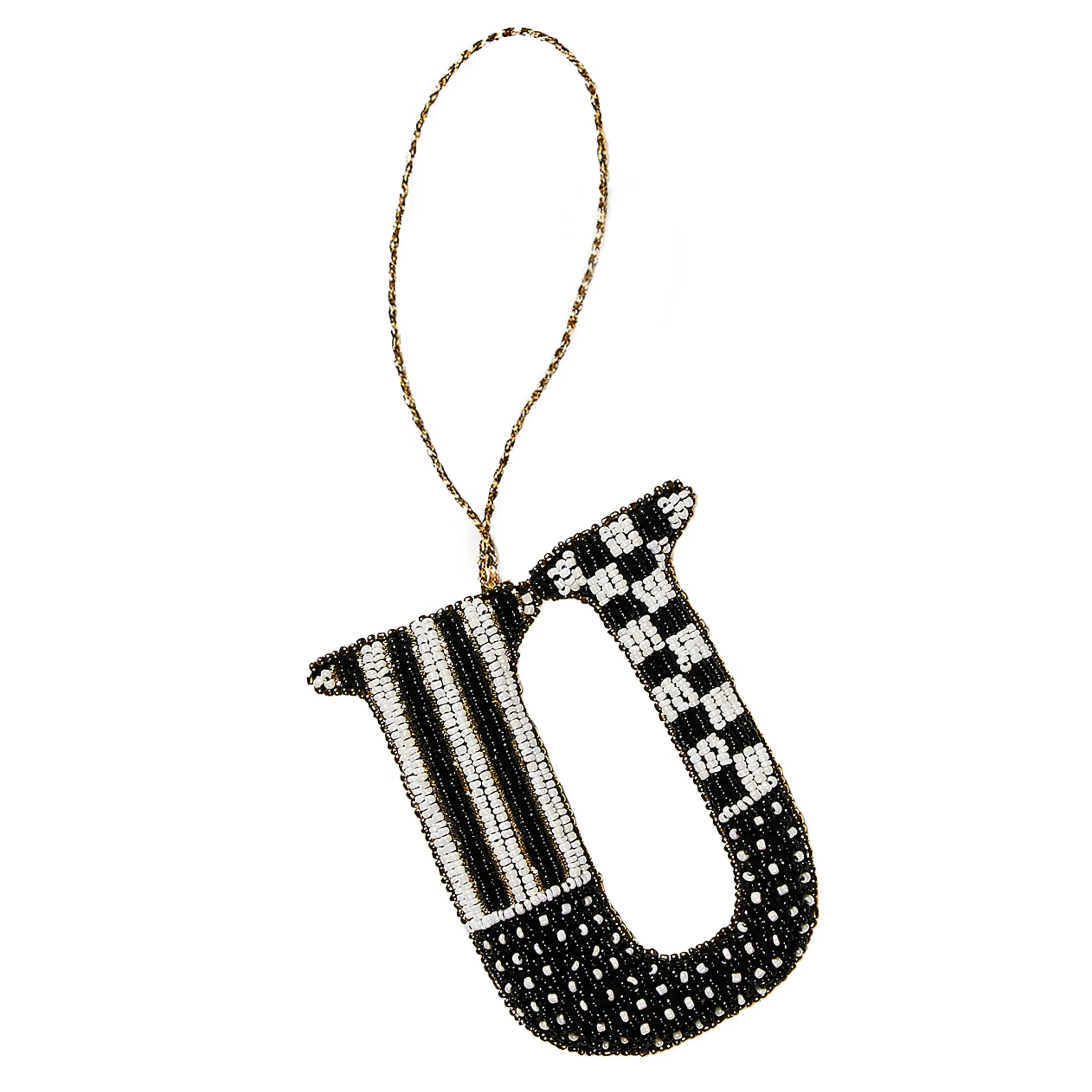 MacKenzie-Childs Holiday<Monogram Beaded U Ornament