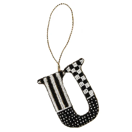 MacKenzie-Childs Holiday<Monogram Beaded U Ornament