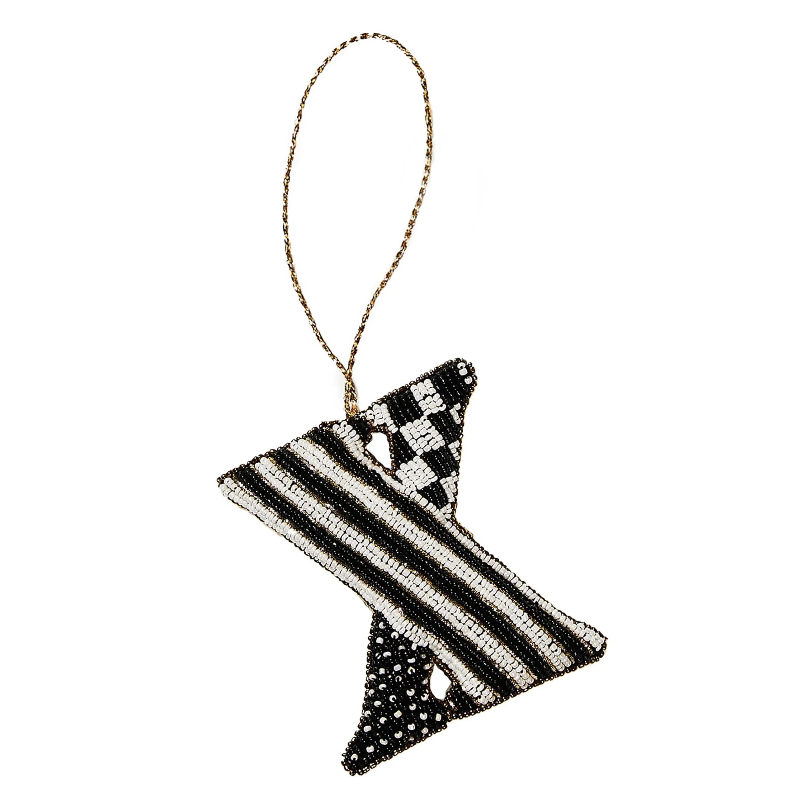 MacKenzie-Childs Holiday<Monogram Beaded X Ornament