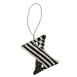 MacKenzie-Childs Holiday<Monogram Beaded X Ornament