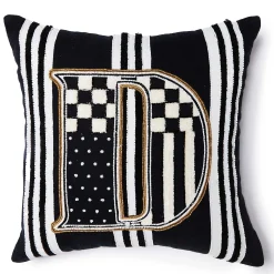 MacKenzie-Childs Pillows, Throws, & Cushions<Monogram D Beaded Throw Pillow