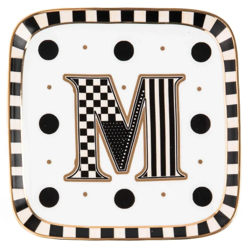 MacKenzie-Childs Dinnerware & Flatware<Monogram Dish - M