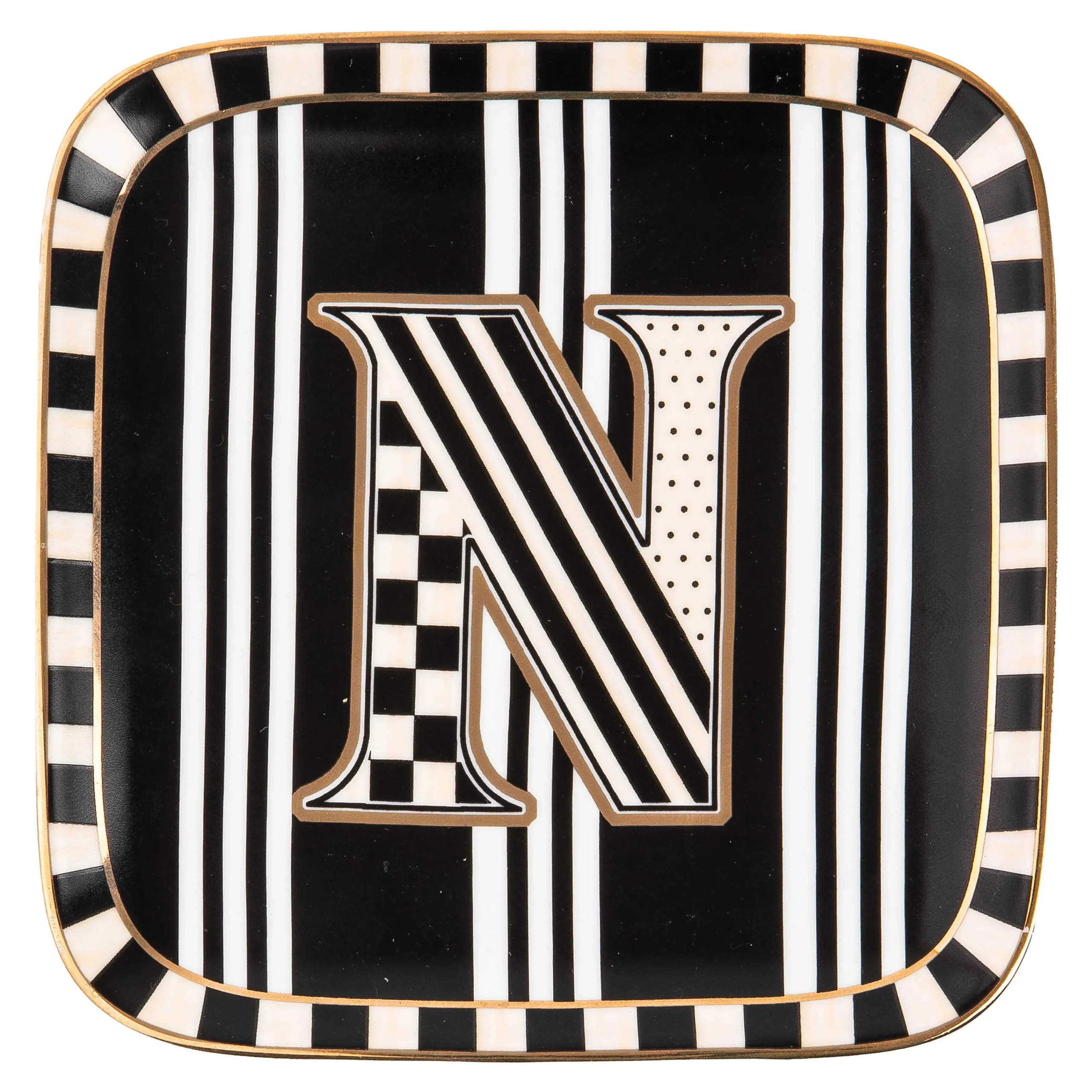 MacKenzie-Childs Dinnerware & Flatware<Monogram Dish - N