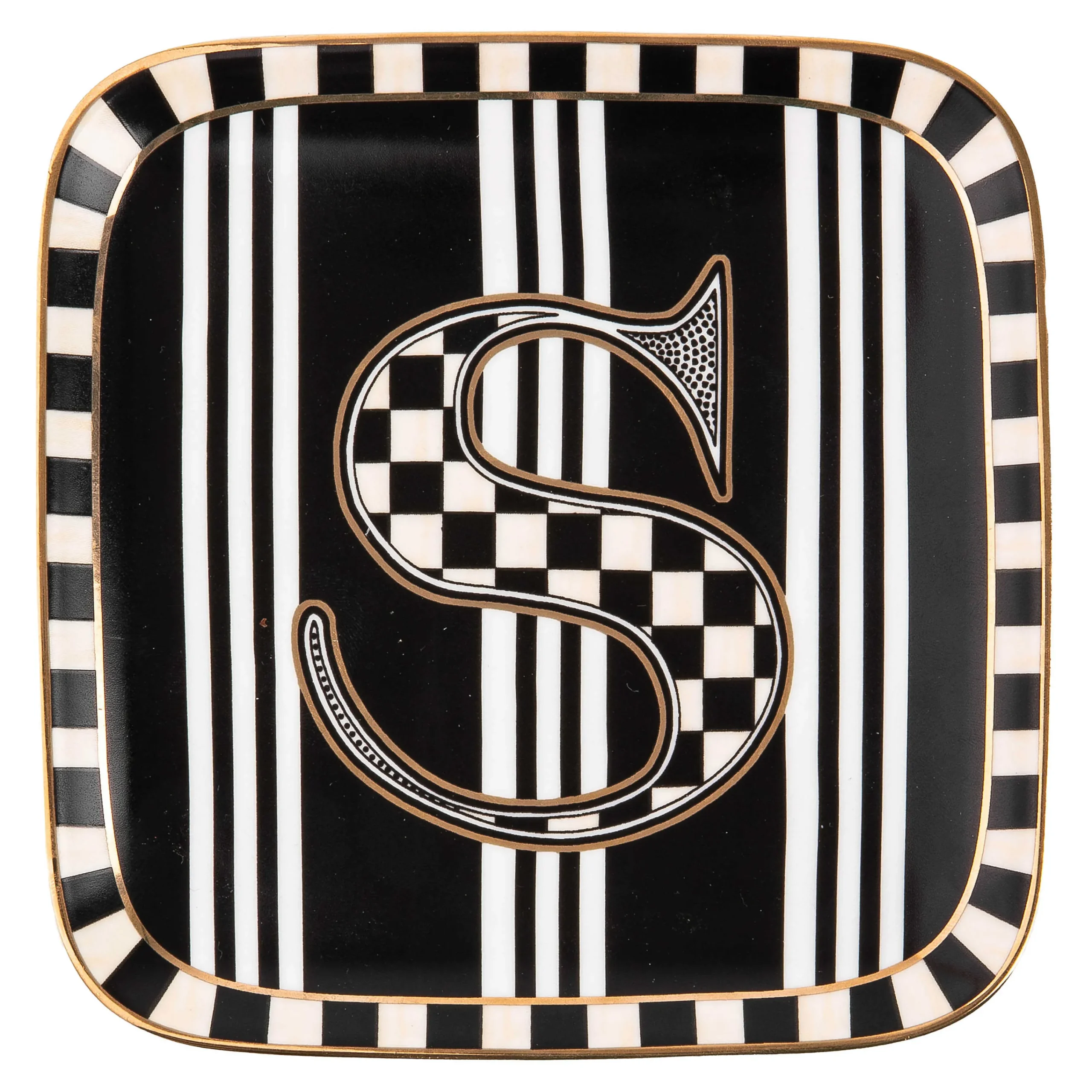MacKenzie-Childs Dinnerware & Flatware<Monogram Dish - S