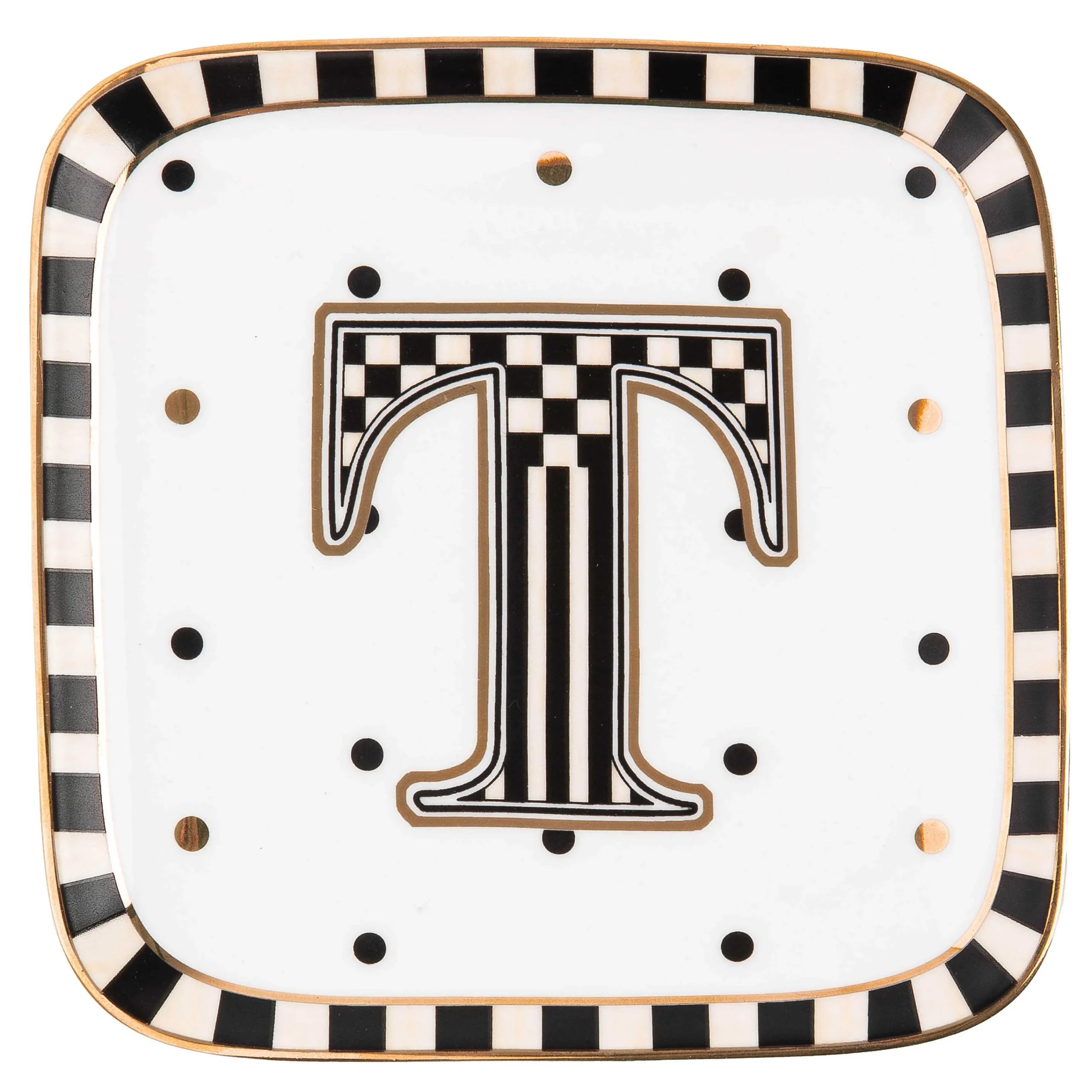 MacKenzie-Childs Dinnerware & Flatware<Monogram Dish - T