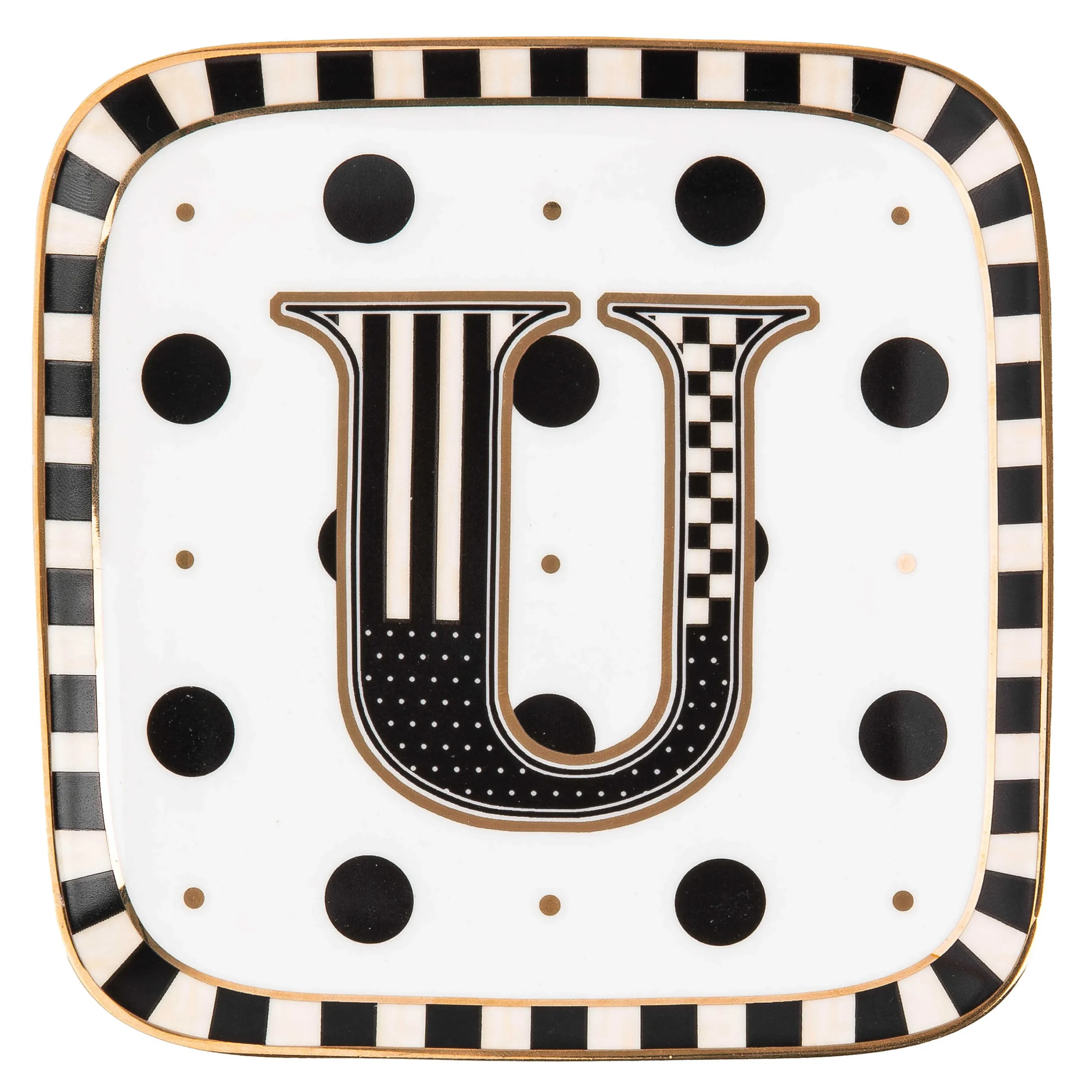 MacKenzie-Childs Dinnerware & Flatware<Monogram Dish - U